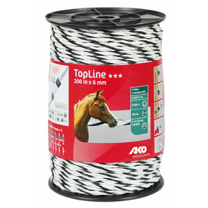 TopLine Plus, Seil, 200m, 6mm, weiß/schwarz, 6 x...