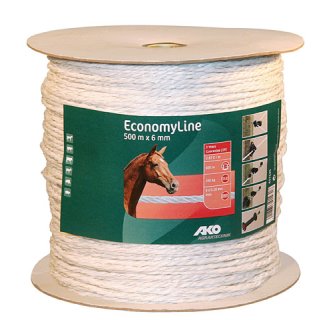 EconomyLine Fence Rope 500m, 6mm, white