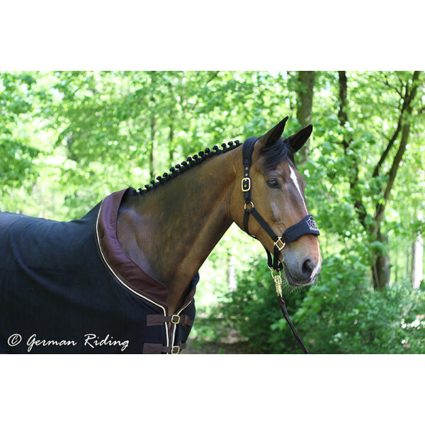 Fleecehalfter "Exclusive Collection" Gold Edition schwarz-braun Pony