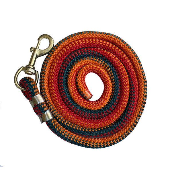 Leadrope "Cuckoo" round-braided with snap hook red-green-orange