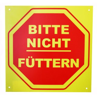 Hinweisschild "Bitte nicht füttern",  gelb-rot