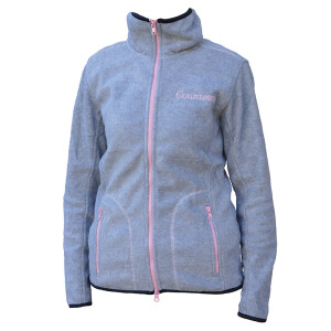 Fleecejacket "Countesse" for ladies XS greying / white