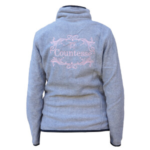 Fleecejacket "Countesse" for ladies S greying / pink