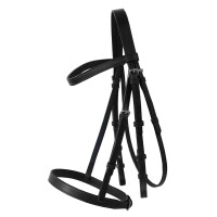 Leather bridle with girth reins "Penny" black Shetty