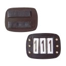 Numbers Plate "Leather" three-digit, single piece brown
