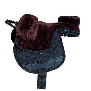 Synthetic fur saddle "German Riding Child" mocca
