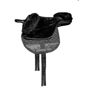 Synthetic fur saddle "German Riding MINI" black
