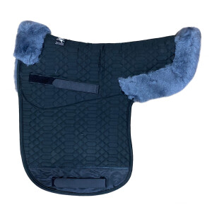 Contoured saddle pad with pommel roll and cantle roll...