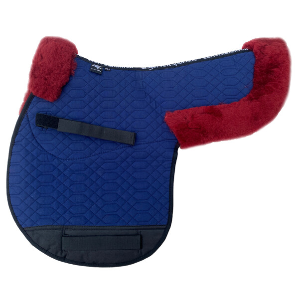 Contoured saddle pad with pommel roll and cantle roll marine bordeaux
