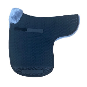 Contoured saddle pad with pommel roll black silver