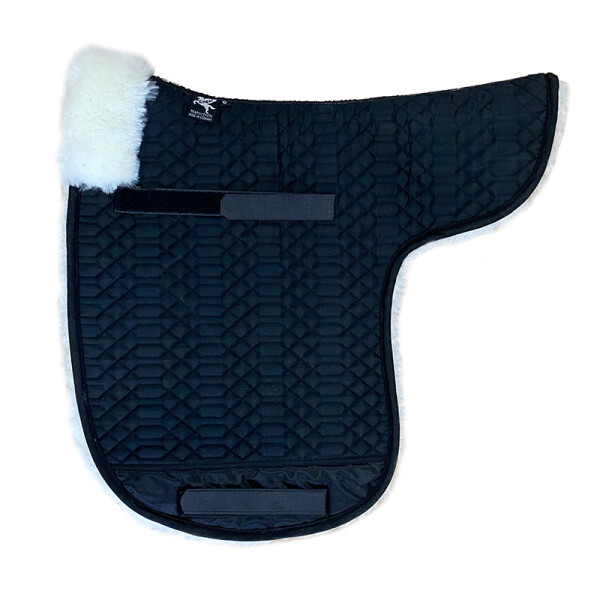 Contoured saddle complete lining and pommel roll black white